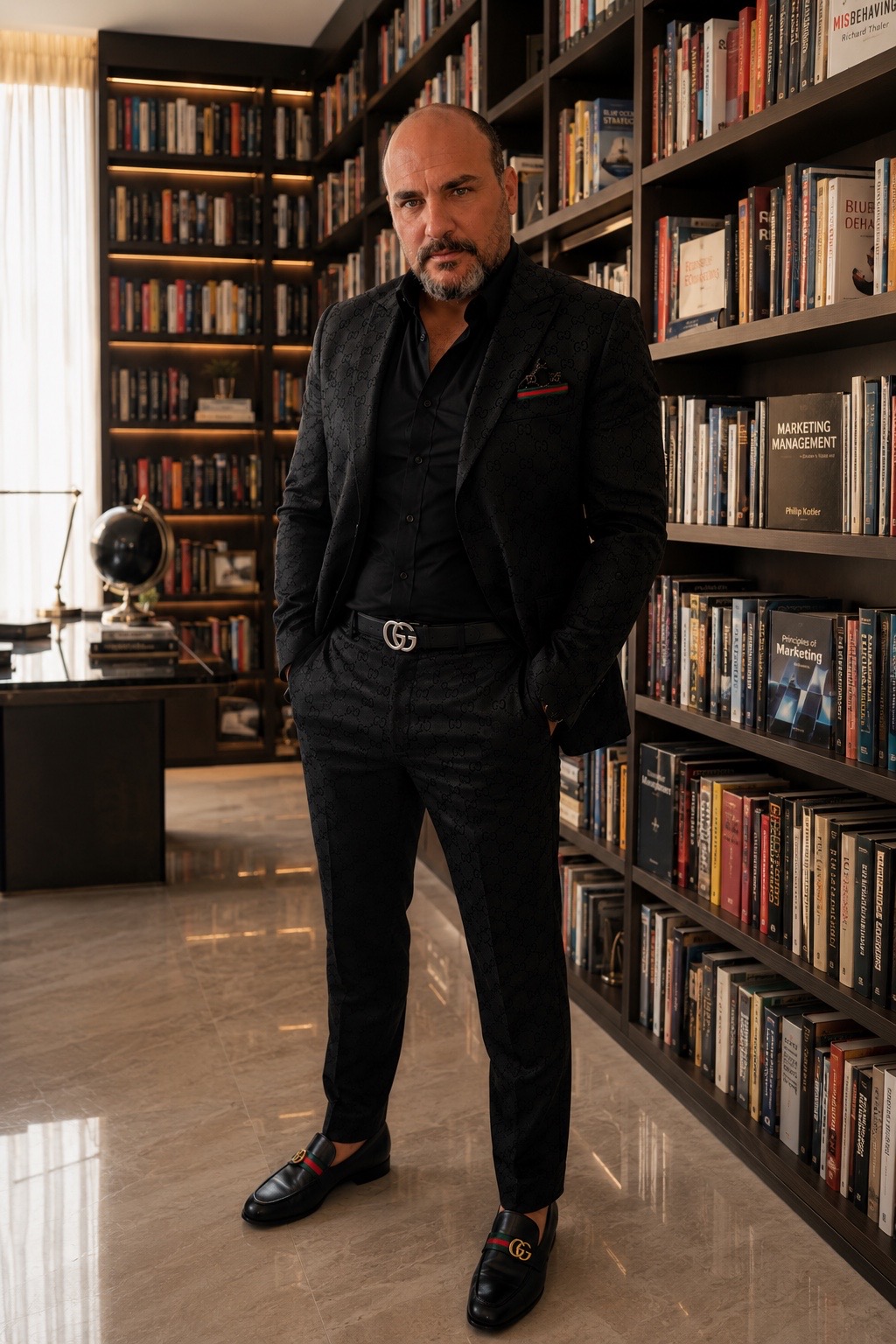 Alessandro Galano in una biblioteca privata